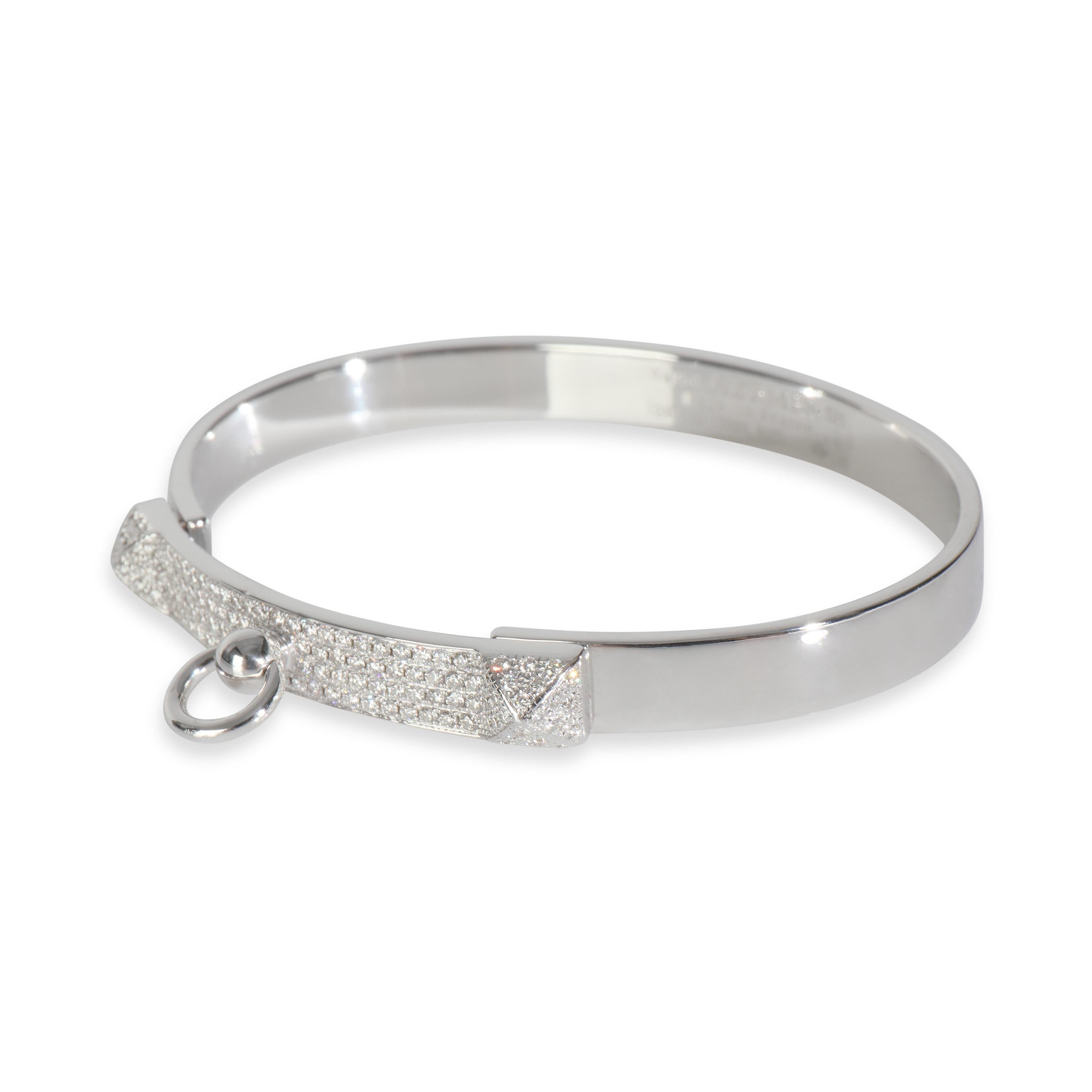Bracelet Collier de Chien en or blanc et diamants Hermès Unisexe en vente