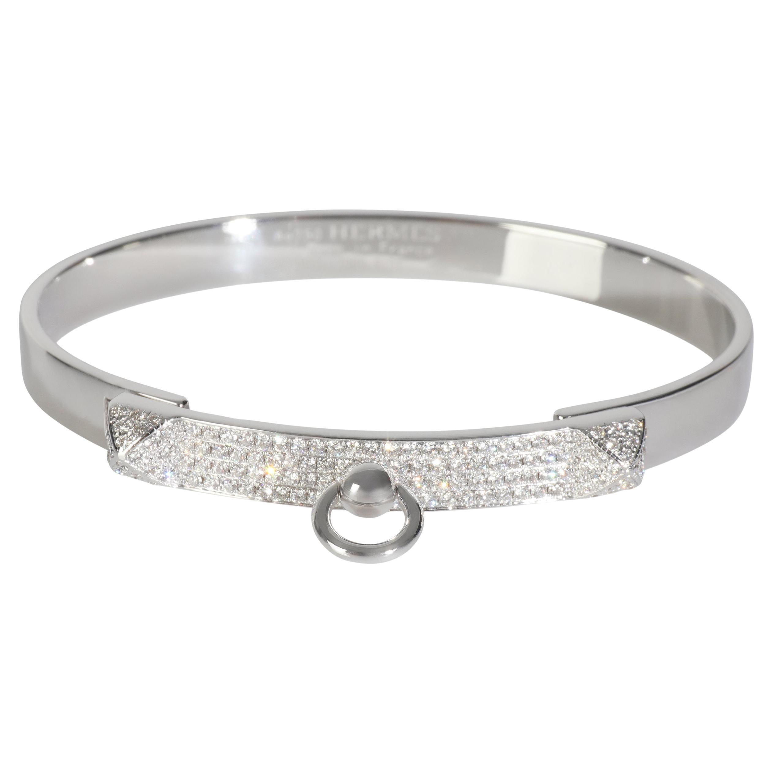 Bracelet Collier de Chien en or blanc et diamants Hermès