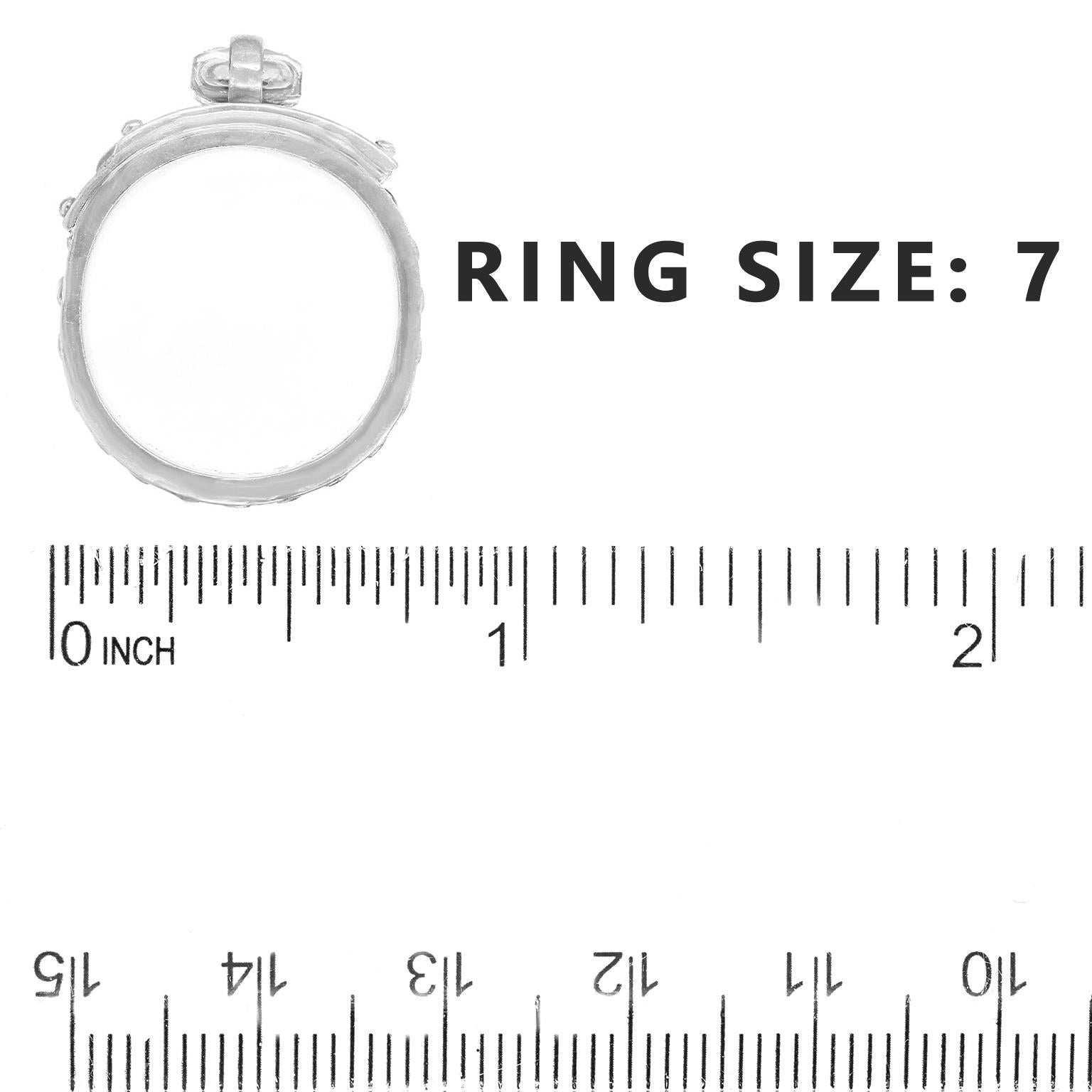 Hermes White Gold Diamond Kelly Cadenas Lock Ring 1