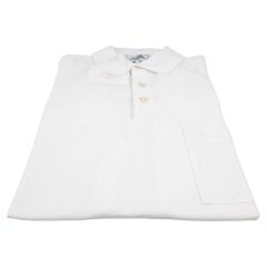 Hermes White H embroidered buttoned polo shirt