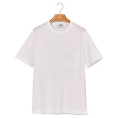 Hermes Weißes T-Shirt mit gesticktem "H" Größe L