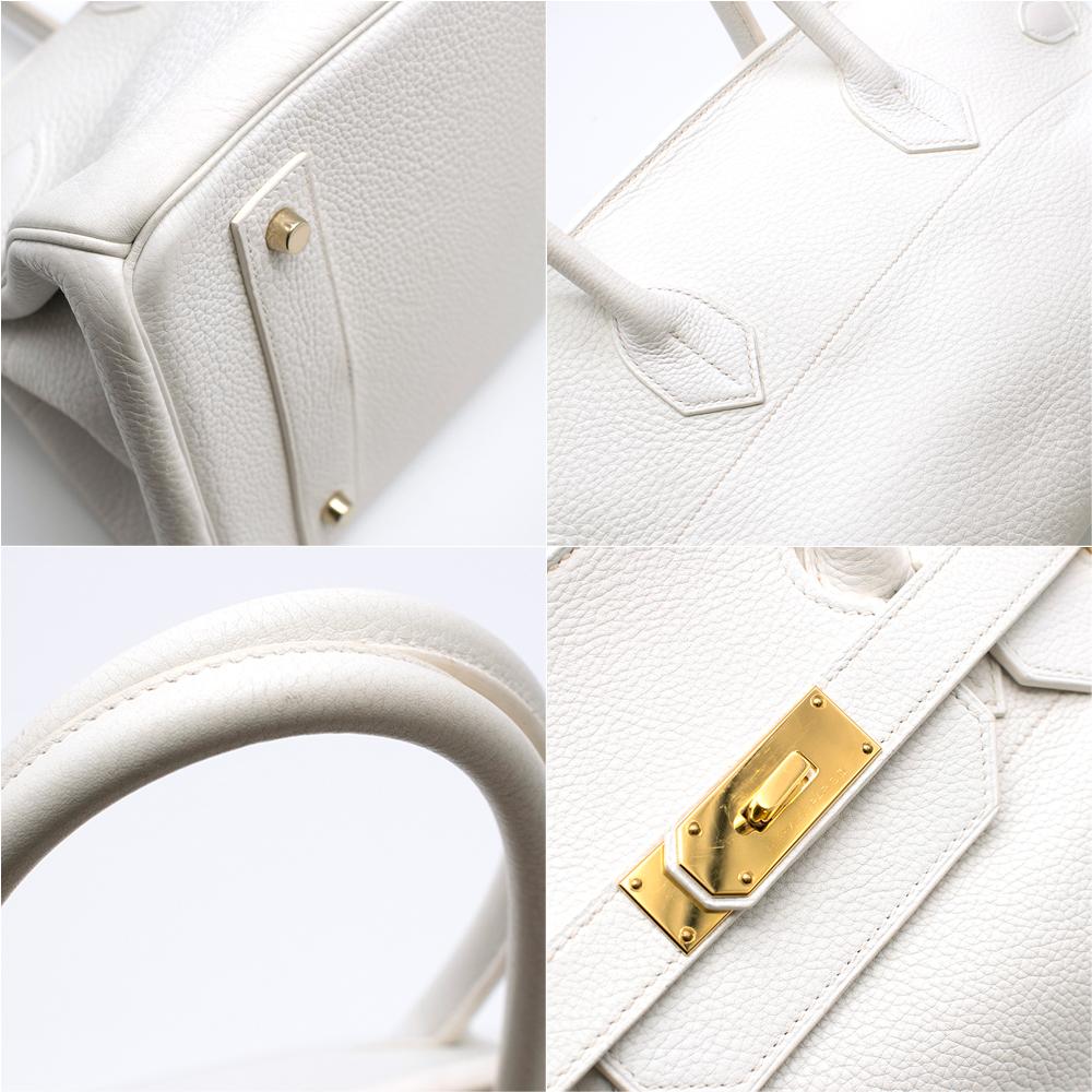 Hermes White Himalaya Clemence Leather JPG Shoulder Birkin 42 1