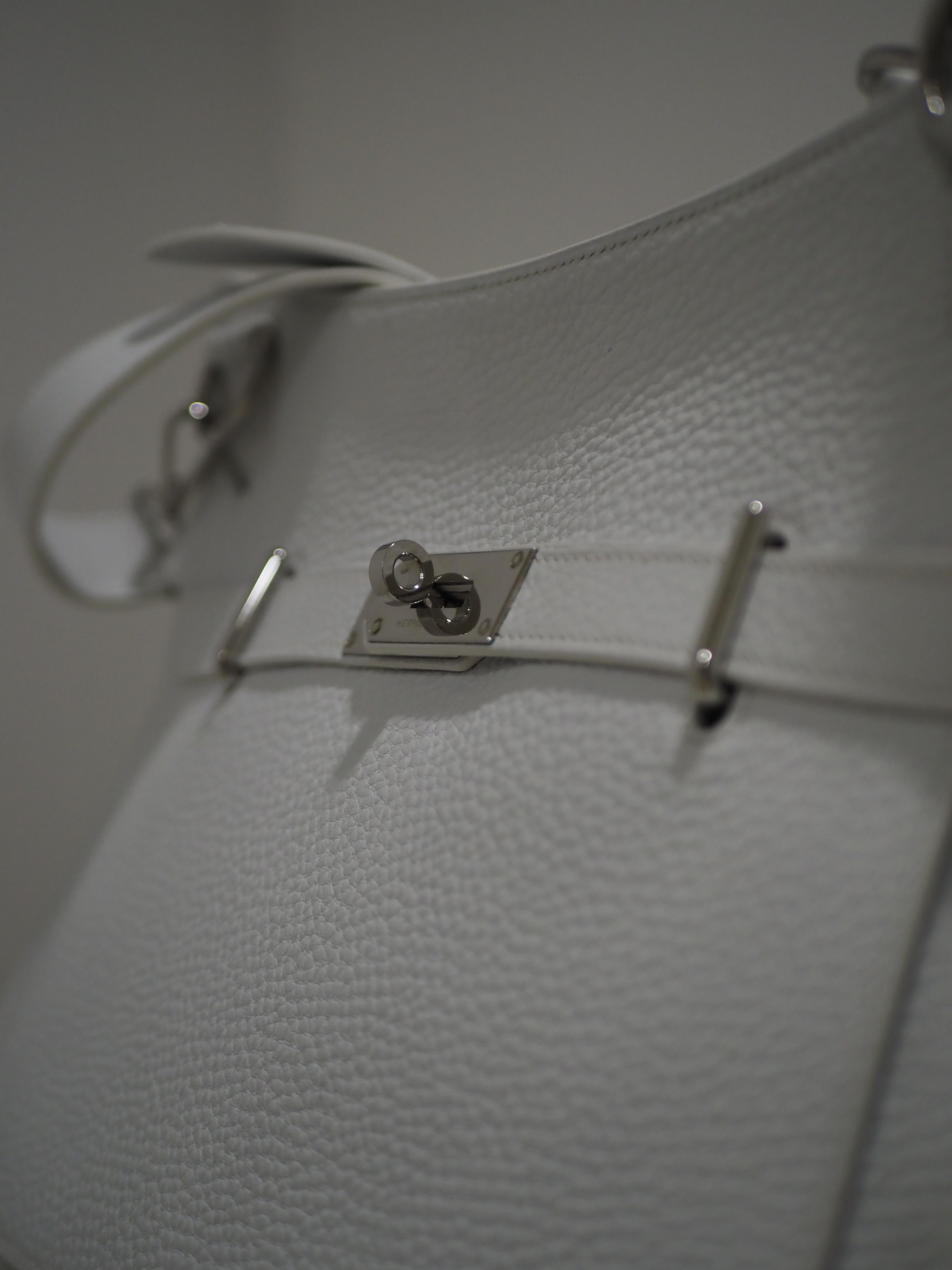 Gray Hermès white Jypsiere shoulder bag