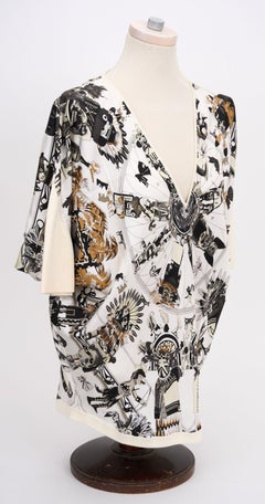 Hermès White Kachinas Silk Shirt