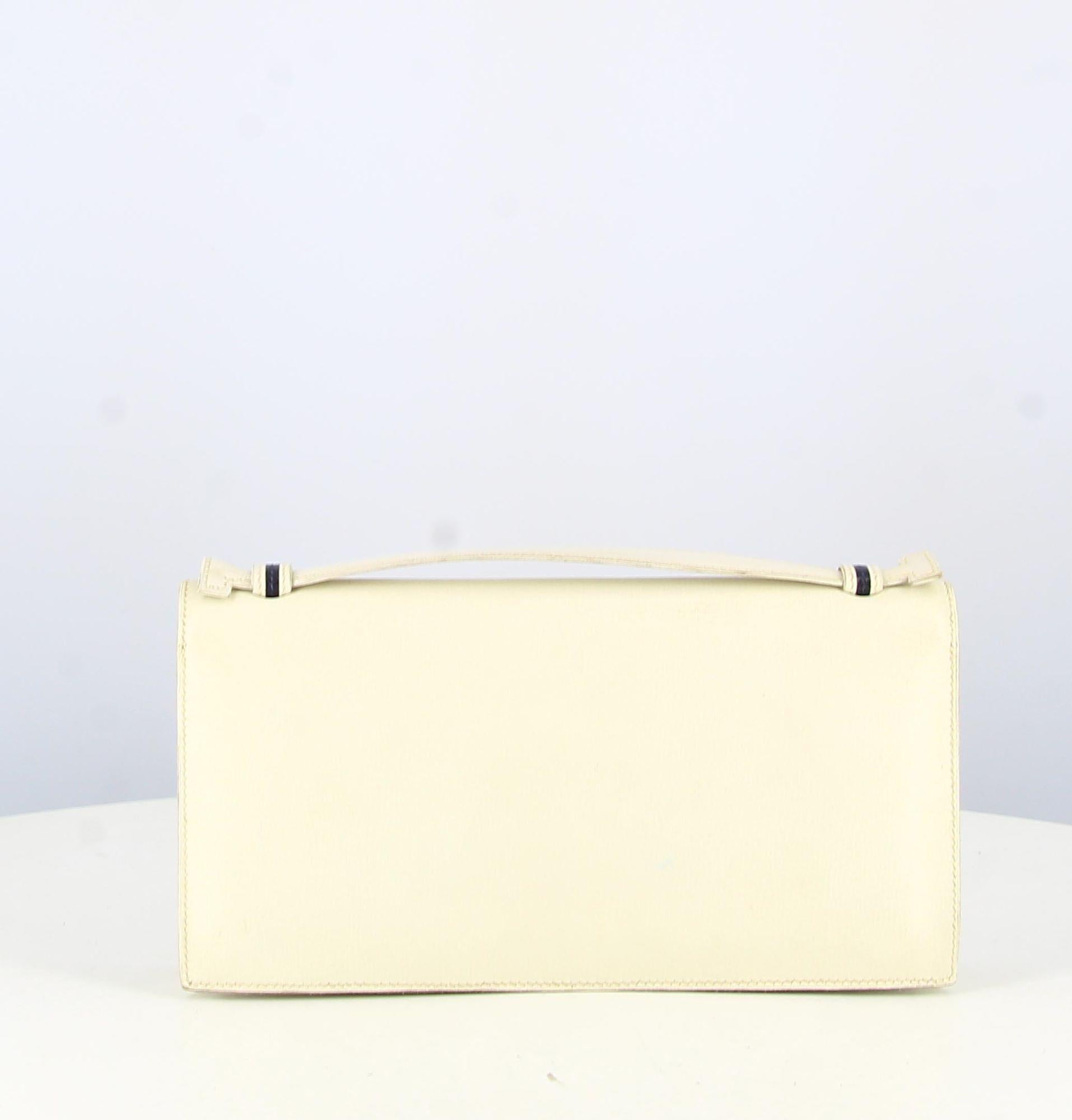 Women's or Men's Hermes White Leather Clutch 