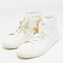 Hermès White Leather Daydream High Top Sneakers Size 39