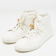 Hermes White Leather Daydream High Top Sneakers Size 39