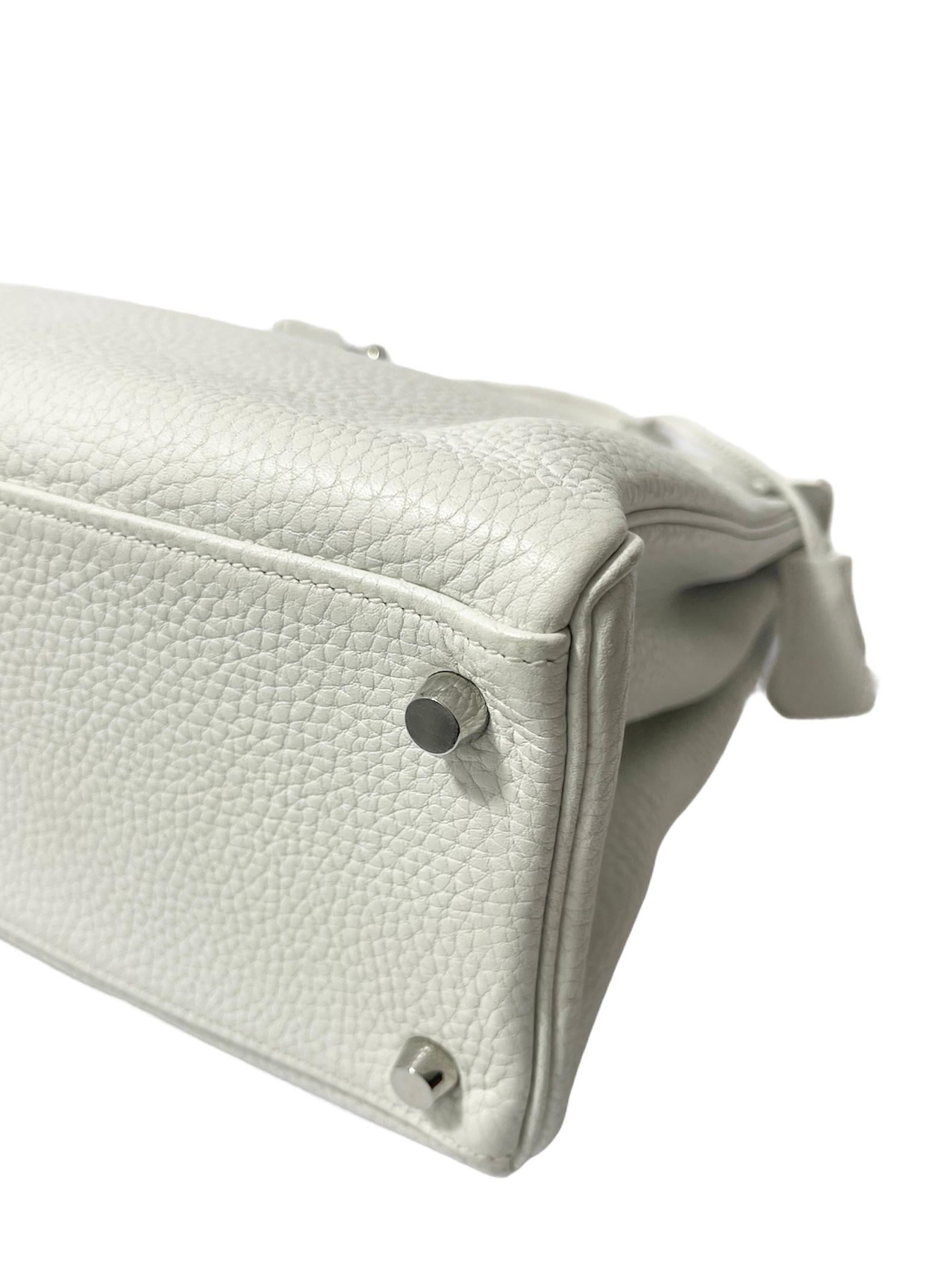 Hermès White Leather Kelly 32 Bag  1