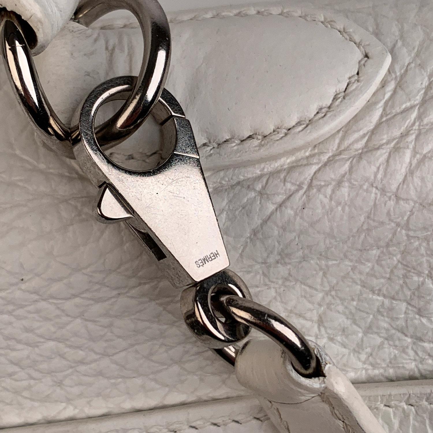 Hermes White Leather Kelly 35 Retourne Top Handle Bag Satchel 3