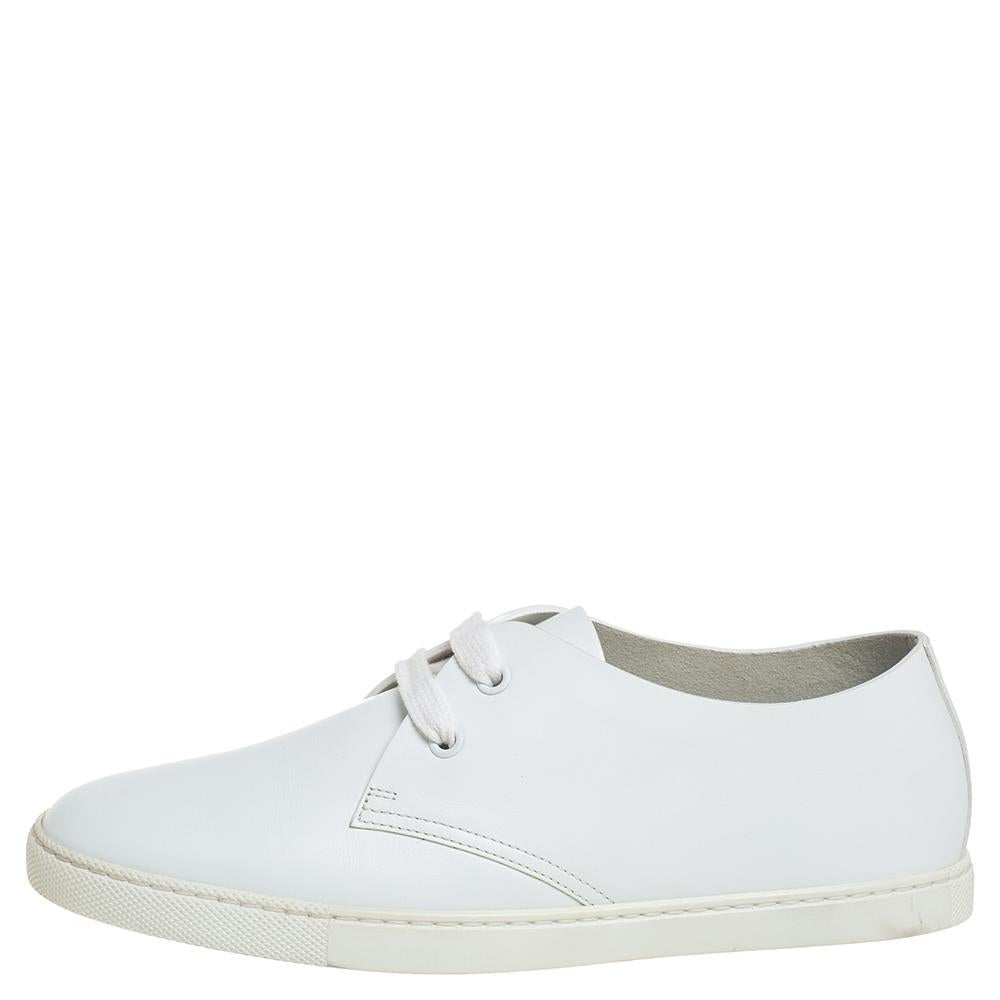 Hermès White Leather Low Top Sneakers Size 38.5 In New Condition In Dubai, Al Qouz 2
