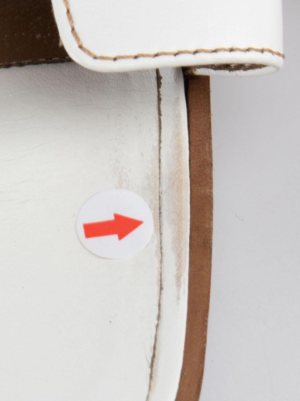 Hermès White Leather Oran Sandals Size IT 39.5 1