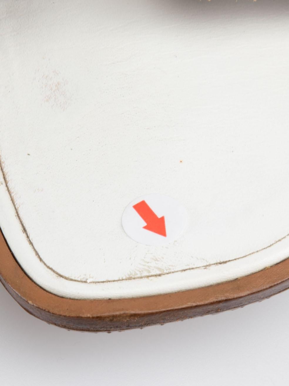 Hermès White Leather Oran Sandals Size IT 39.5 2