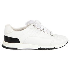 Hermès White Leather Trail Trainers Size IT 37