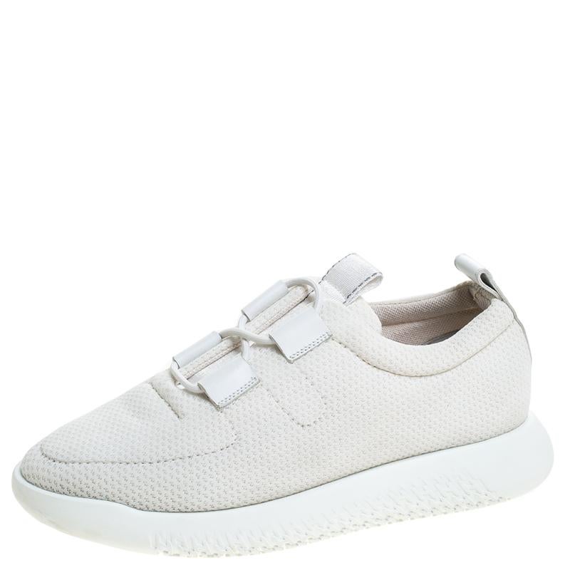 These Hermes Team sneakers are just perfect for a stylish outing! They carry a white mesh exterior and the label on the counters. Lace-ups and comfortable insoles smartly complete this must-have pair.

Includes: The Luxury Closet Packaging, Price