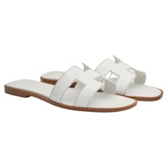Hermes White Oran sandal