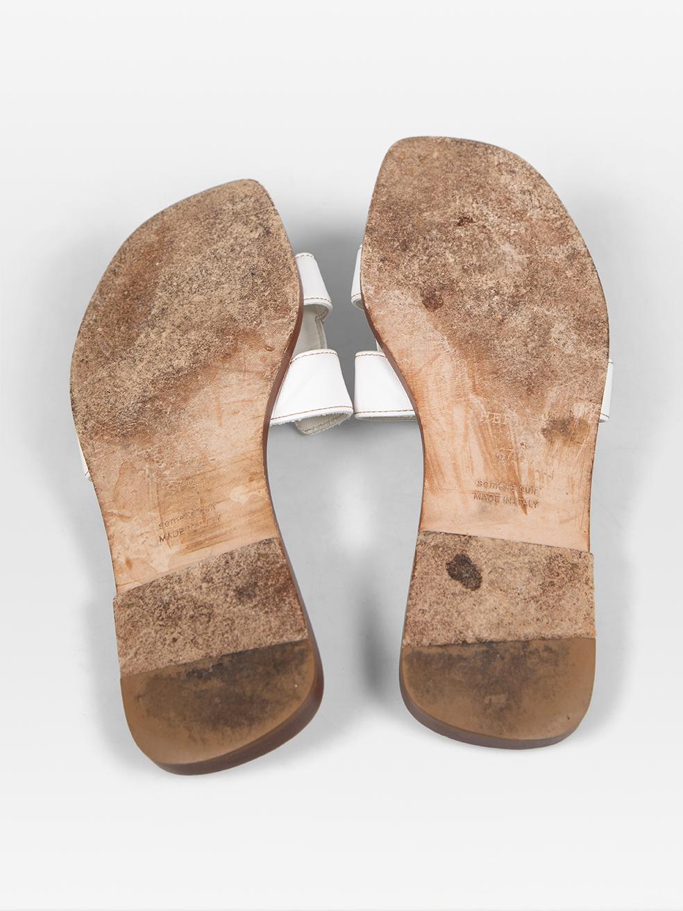 Women's Hermès White Oran Sandals Size IT 37.5