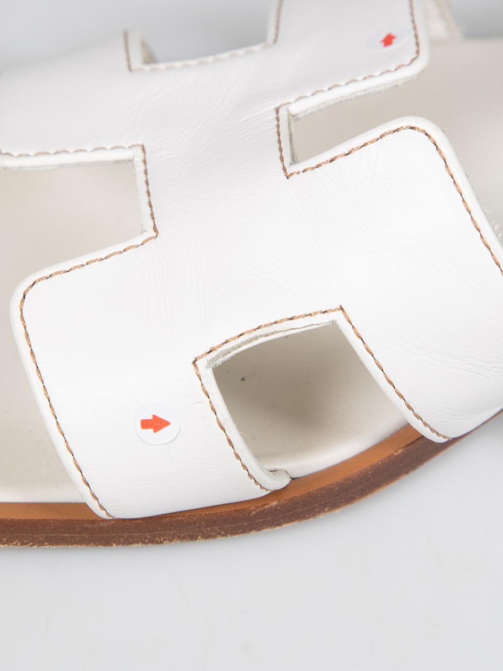 Hermès White Oran Sandals Size IT 37.5 2
