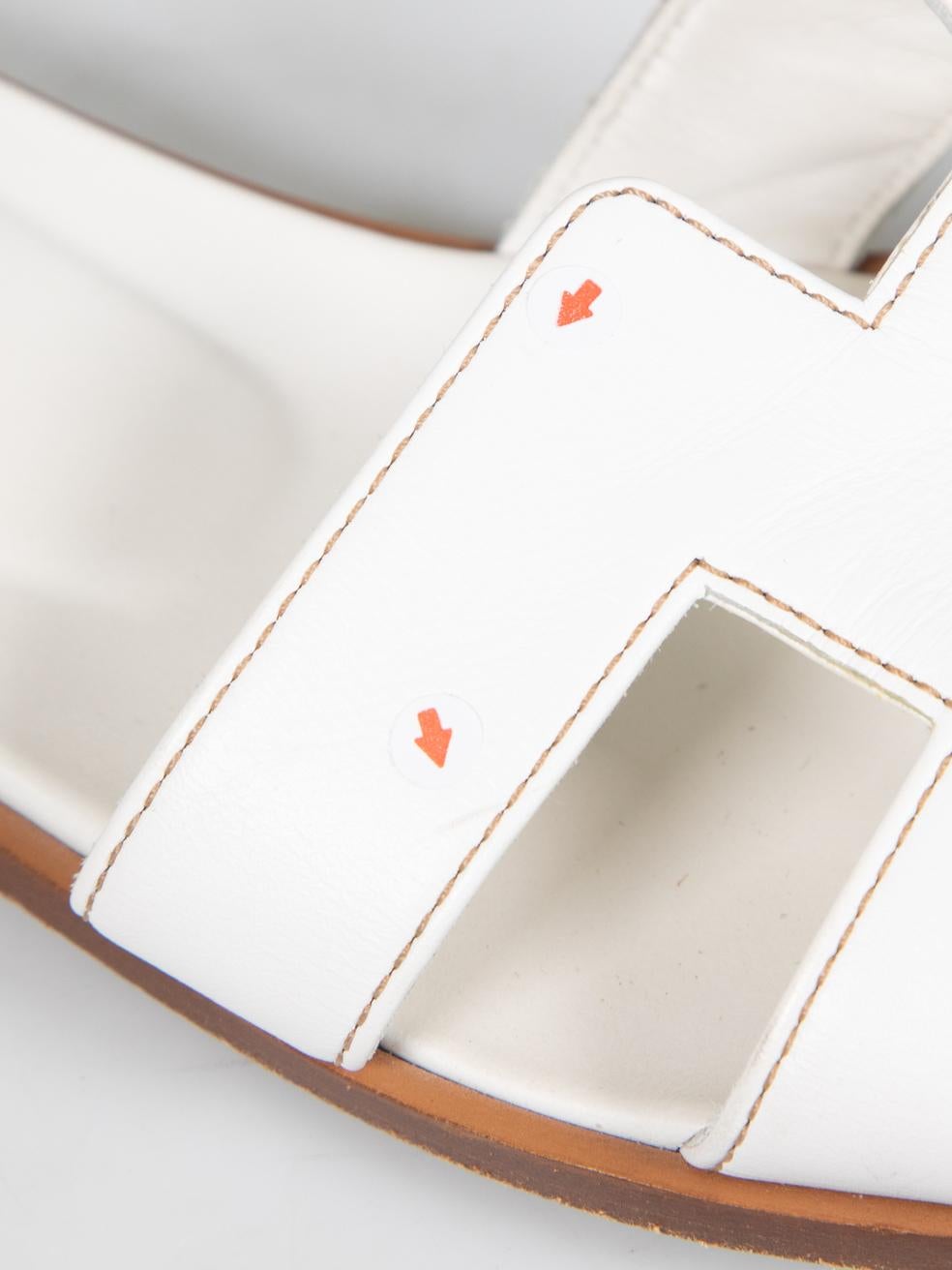 Hermès White Oran Sandals Size IT 37.5 3
