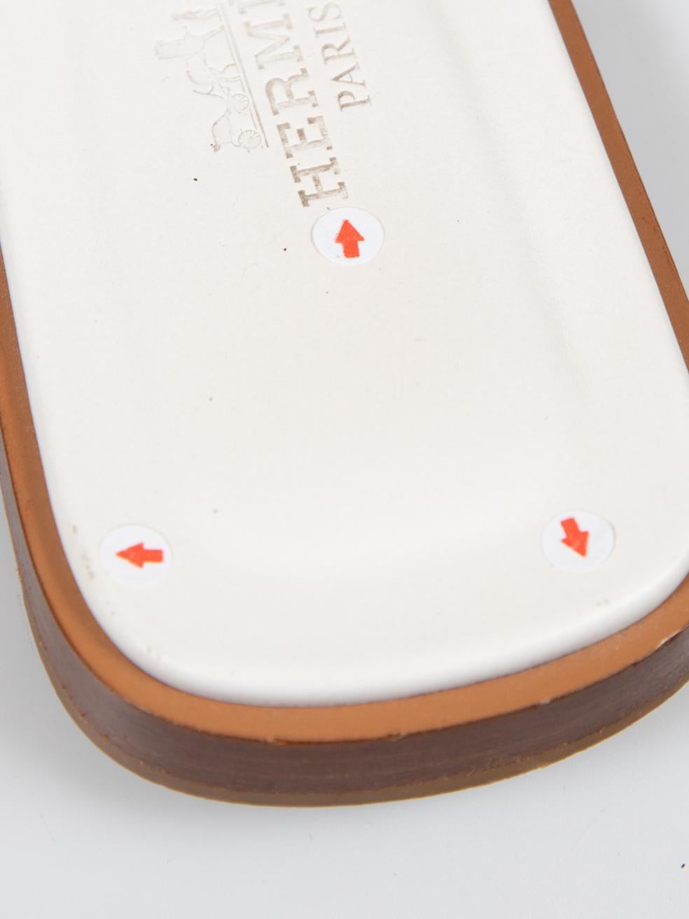 Hermès White Oran Sandals Size IT 37.5 4