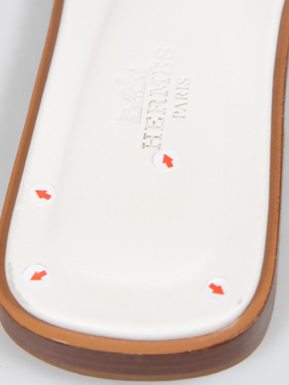 Hermès White Oran Sandals Size IT 37.5 5