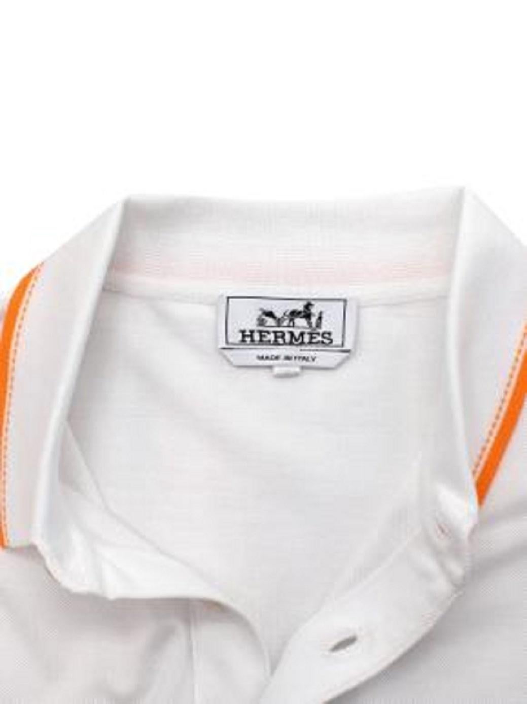 Hermes White And Orange Cotton Polo Shirt For Sale At 1stDibs hermes-white-and-orange-cotton-polo-shirt-for-sale-at-1stdibs