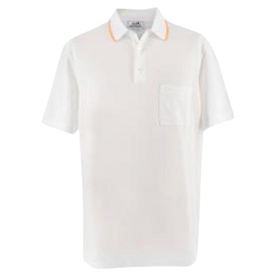 トップス HERMES S/S POLO CUTSEW WHITE M Hermes-White-Cotton-Pique-H-