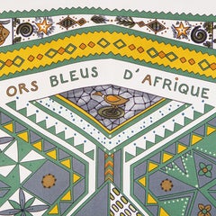 Hermes white ORS BLEUS D'AFRIQUE 90 silk twill Scarf