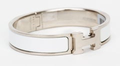 Hermès White Palladium Clic "H" Bracelet