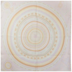 Hermes white pink TOHU BOHU 90 silk Scarf