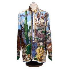 Hermès White Pony Express Silk Shirt