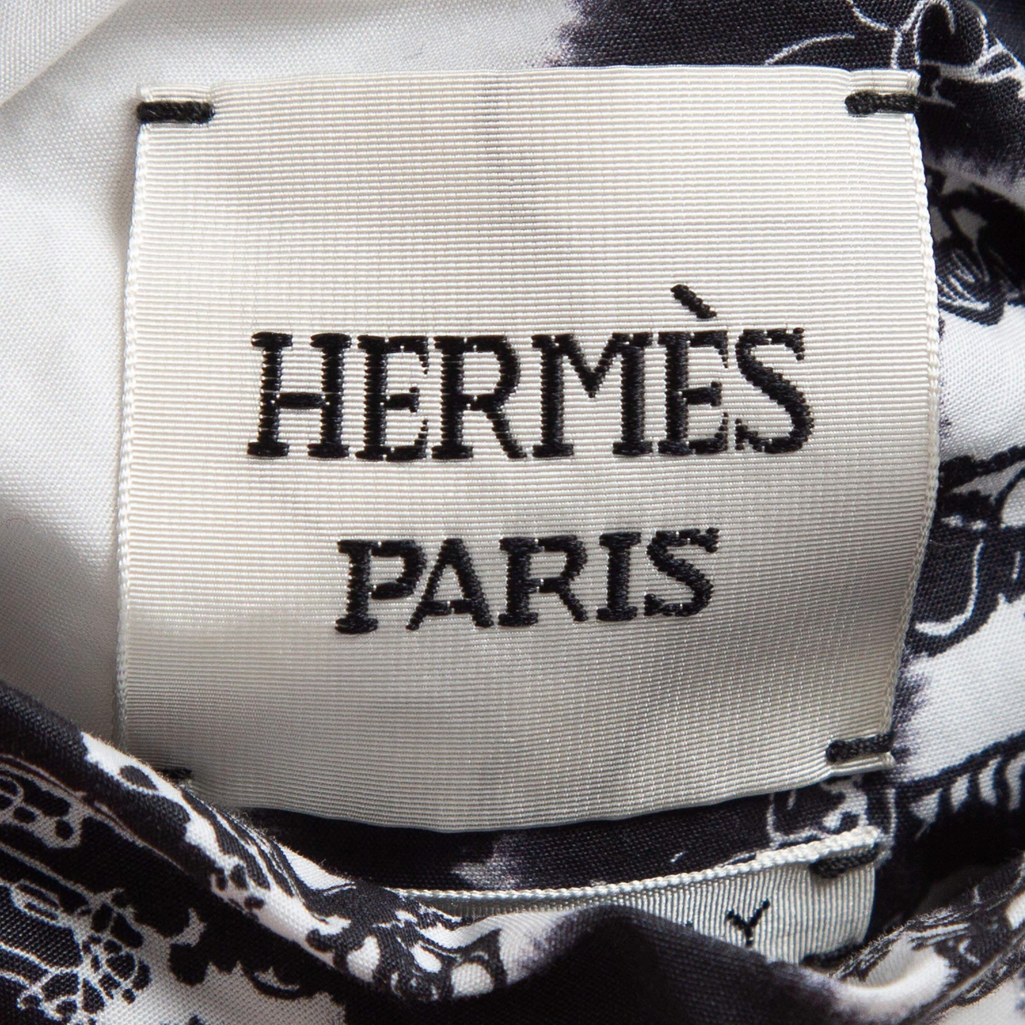 Hermes White Print Cotton Zip Front Biker Jacket S.S. White Print Cotton Zip Front Jacket S.S. White Print Cotton Zip Front Biker Jacket S.S. White Print Print Print Cotton S.S. White Print Print Print Cotton Zip Front Biker Jacket S.S.S. White S.S. White S.S. White S.S. White S.S. White In condizioni ottime in vendita a Dubai, Al Qouz 2