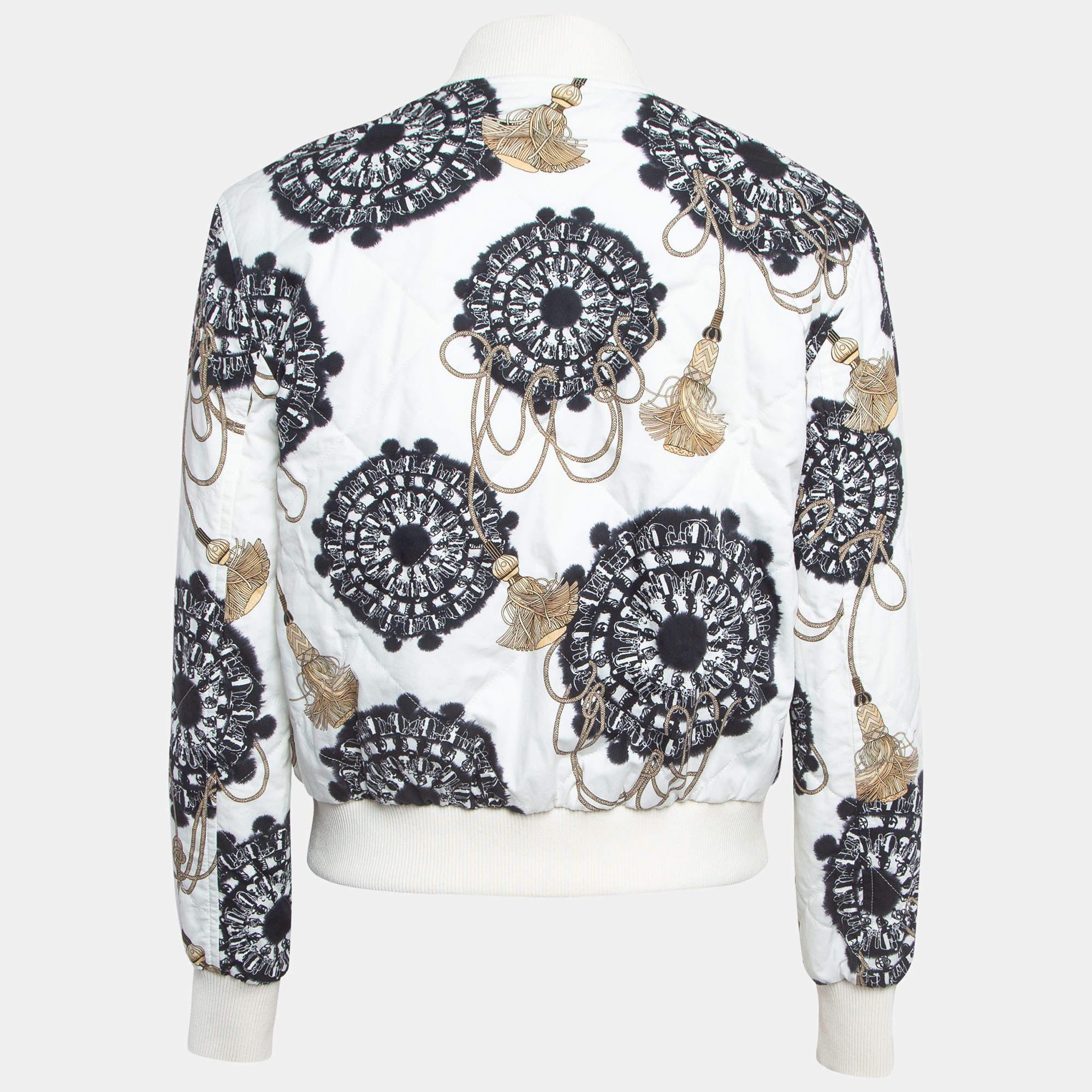 Hermes White Print Cotton Zip Front Biker Jacket S.S. White Print Cotton Zip Front Jacket S.S. White Print Cotton Zip Front Biker Jacket S.S. White Print Print Print Cotton S.S. White Print Print Print Cotton Zip Front Biker Jacket S.S.S. White S.S. White S.S. White S.S. White S.S. White in vendita 1
