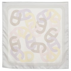Pañuelo Hermes Circuito Estampado Blanco