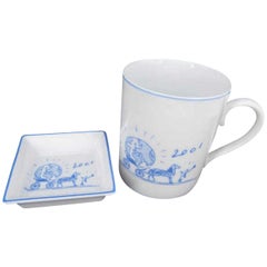 Hermès White Rare Limited Mug and Tray Set 232649