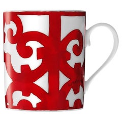 Hermès White & Red Porcelain Balcon Du Guadalquivir Mug