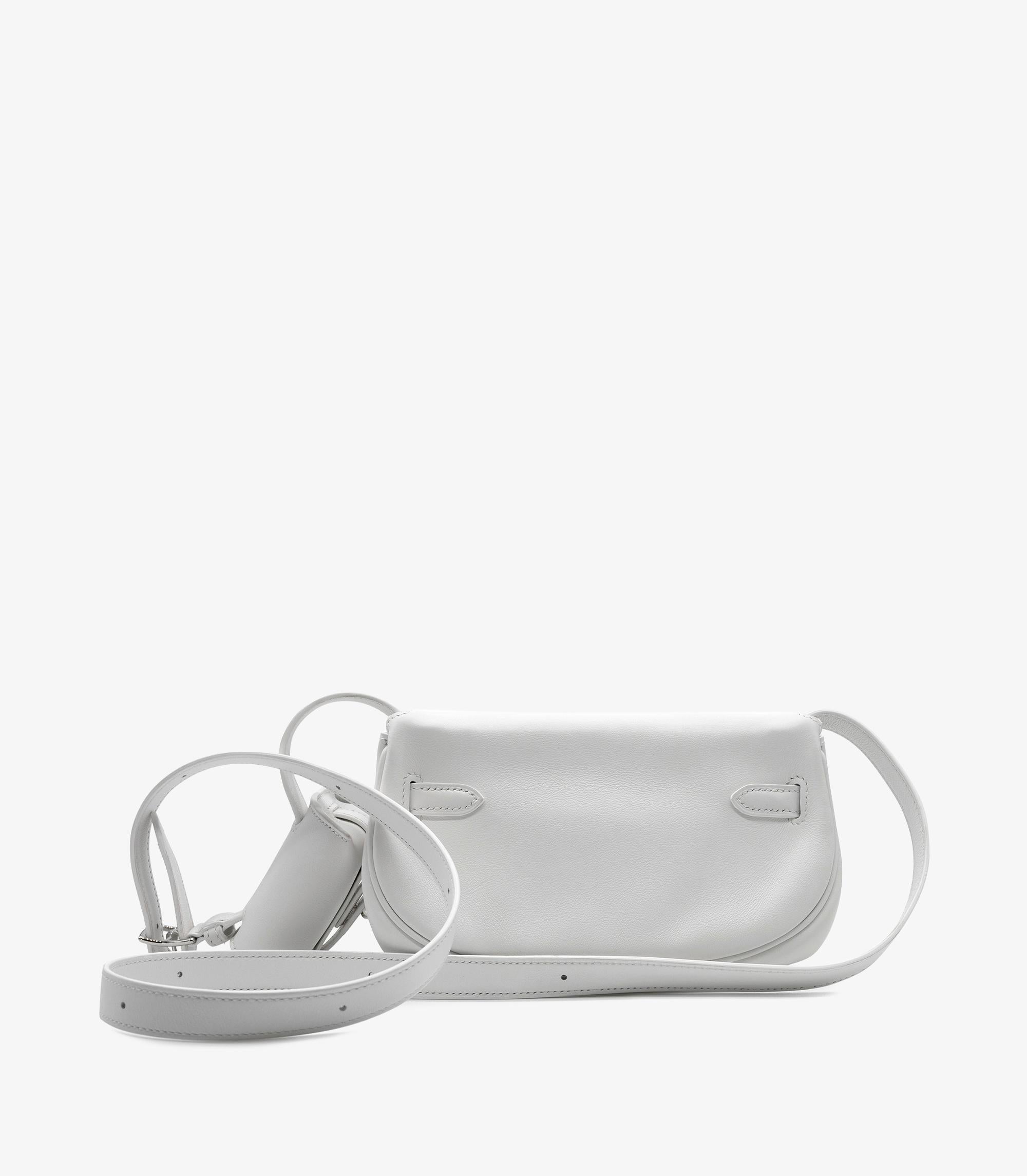 Gray Hermès White Swift Leather Kelly Moove For Sale