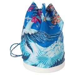 HERMES white Swift leather & Twill SOIE COOL 22 FLAMINGO PARTY Bag