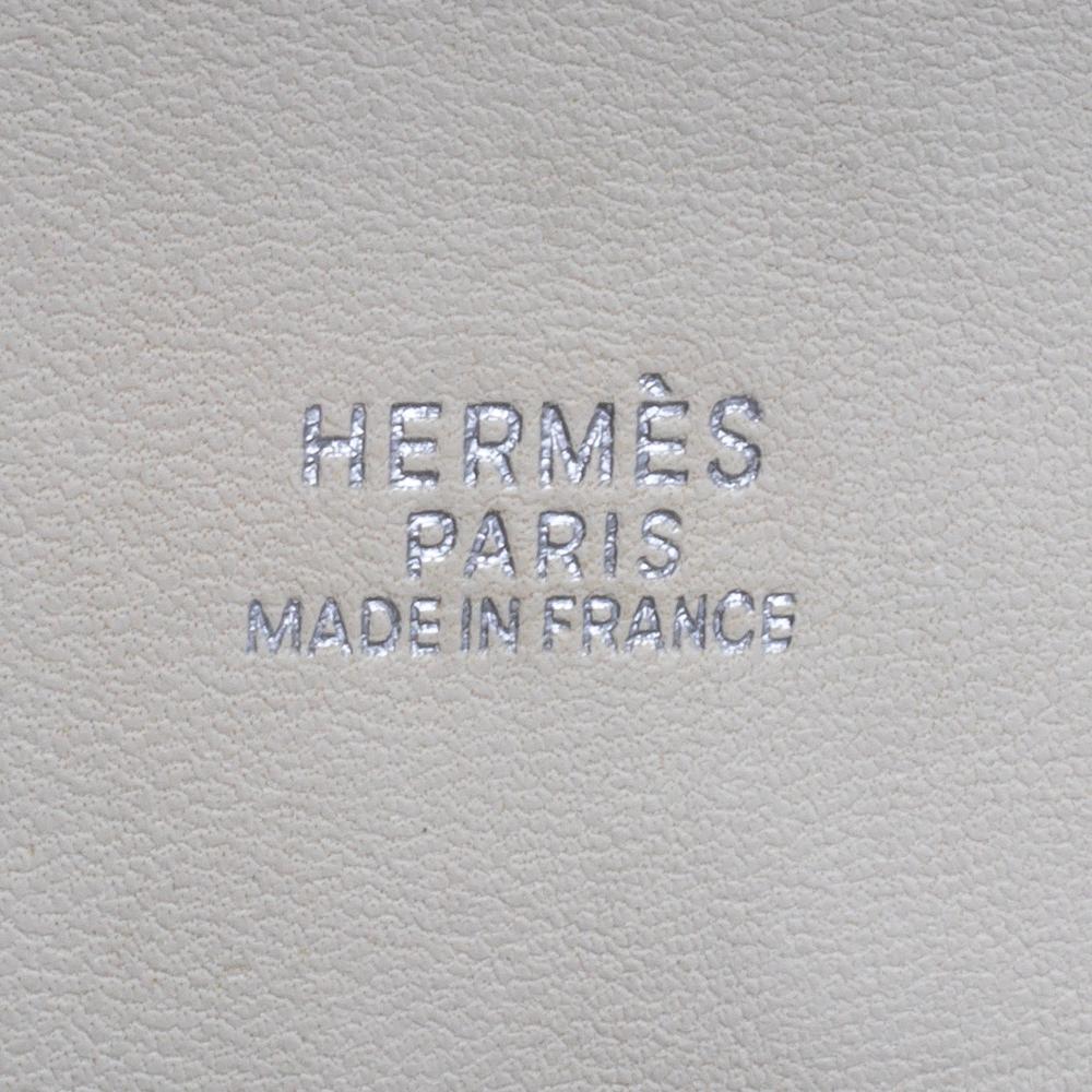 Hermes White Taurilion Clemence Leather Omnibus Bag 6