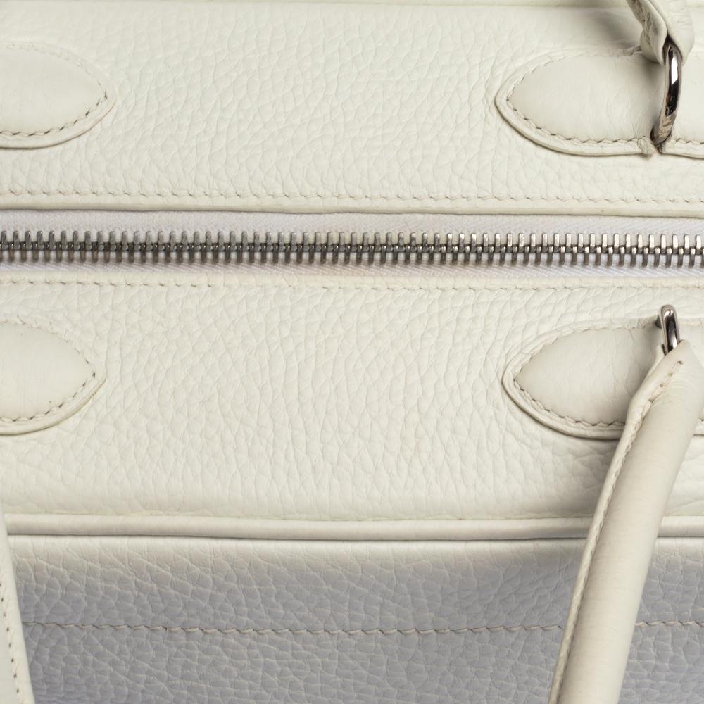 Hermes White Taurilion Clemence Leather Omnibus Bag 9