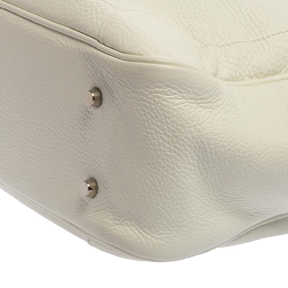 Women's Hermes White Taurilion Clemence Leather Omnibus Bag