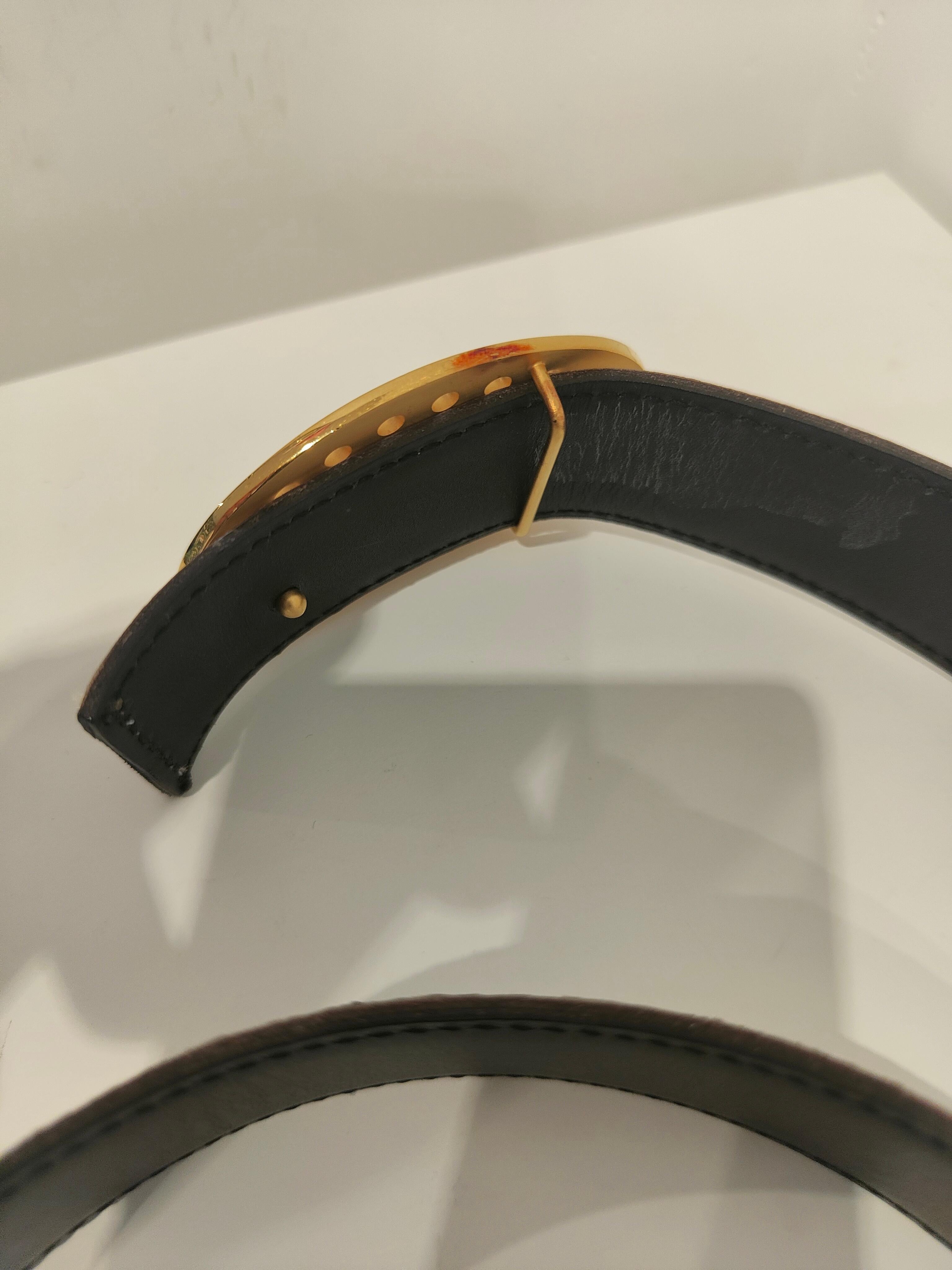 Brown Hermès White togo leather Gold hardware belt For Sale