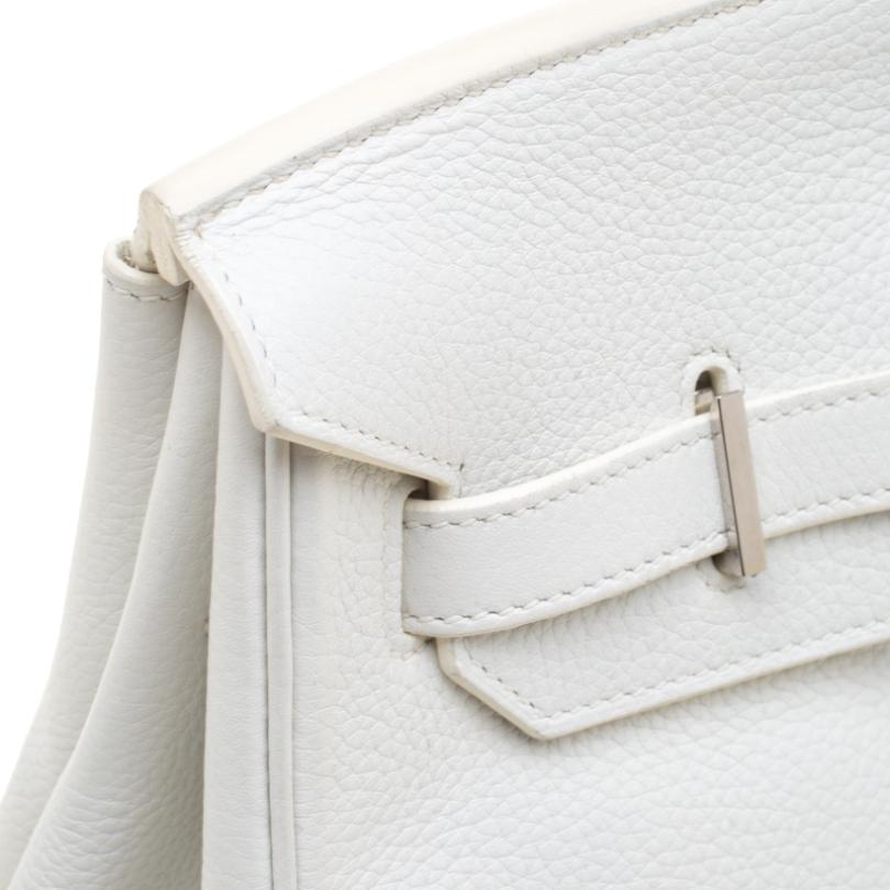 Hermes White Togo Leather Palladium Hardware Birkin 35 Bag 4