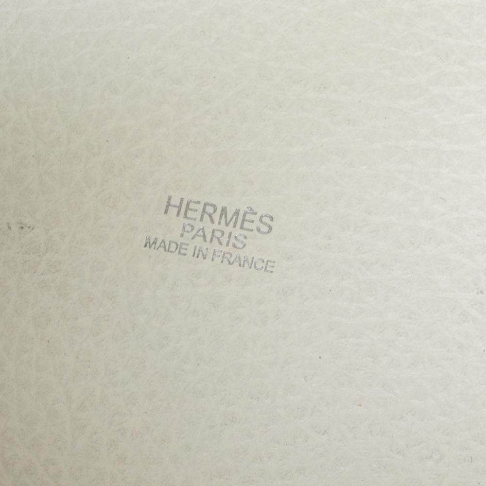 Hermes White Togo Leather Picotin MM Bag 6