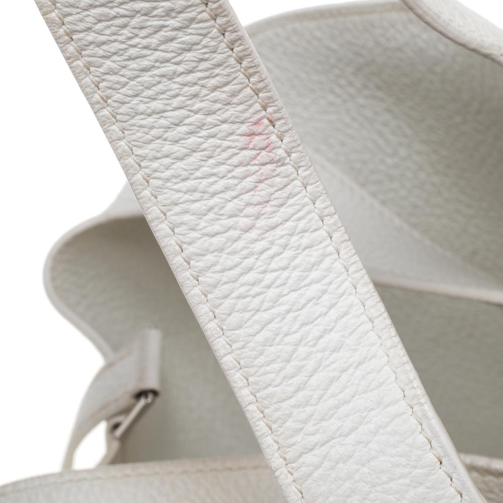 Hermes White Togo Leather Picotin MM Bag 7