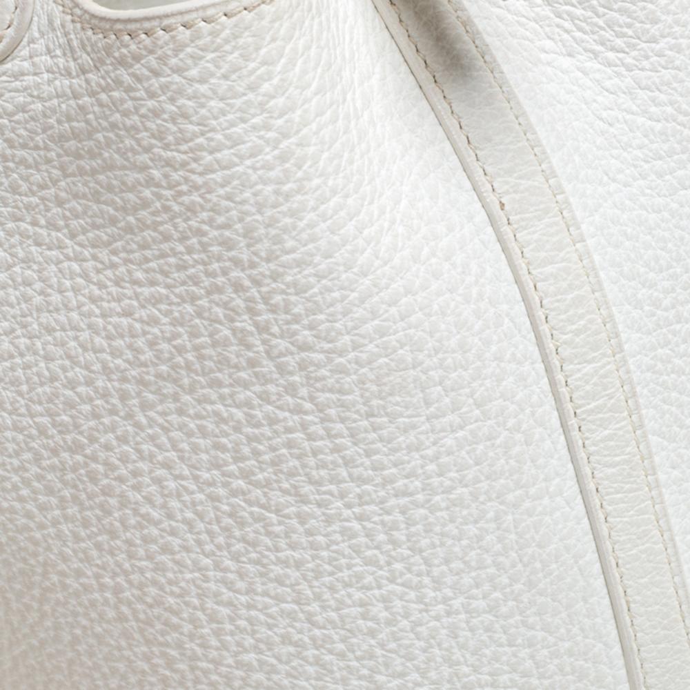 Hermes White Togo Leather Picotin MM Bag 10