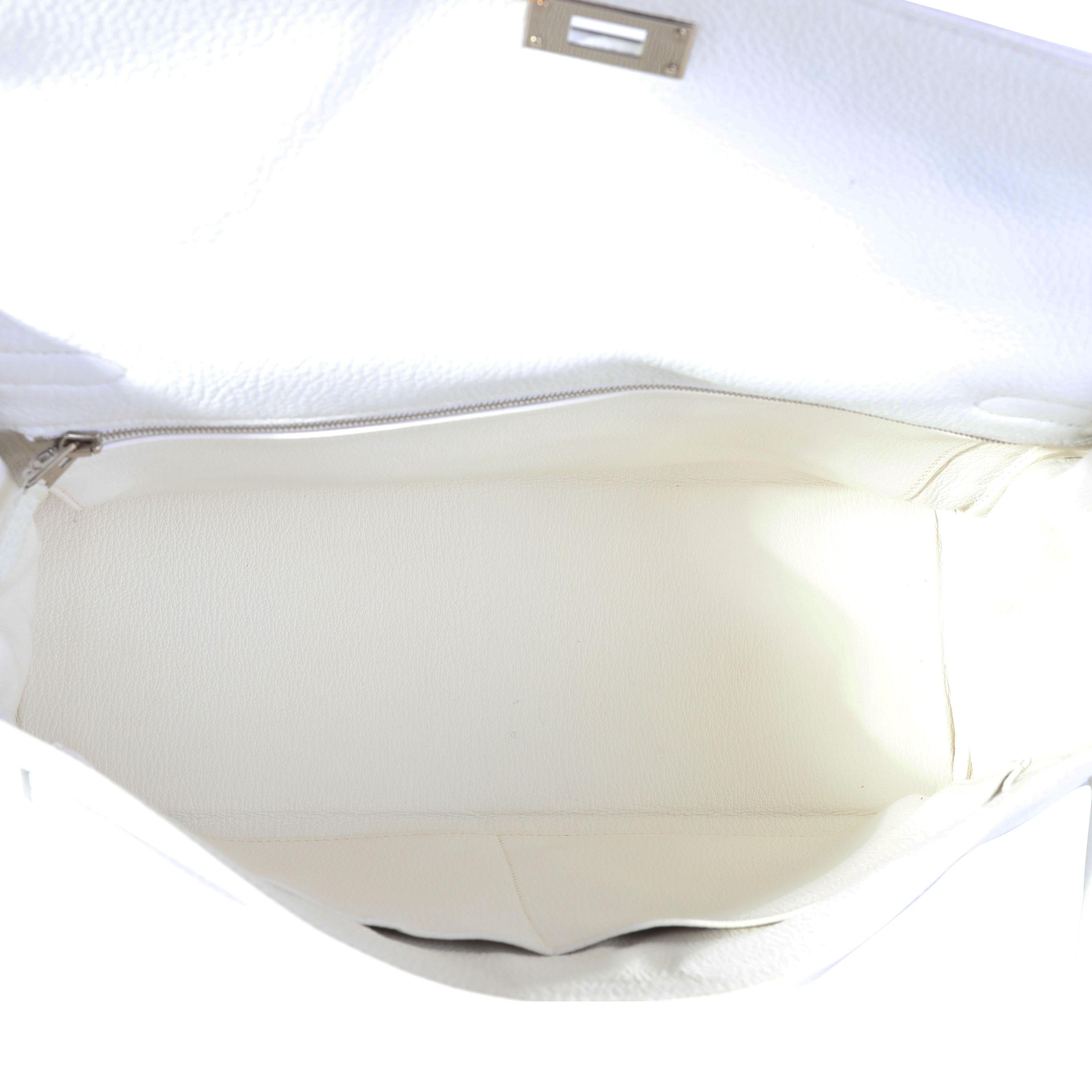 Gray Hermès White Togo Retourne Kelly 35 For Sale