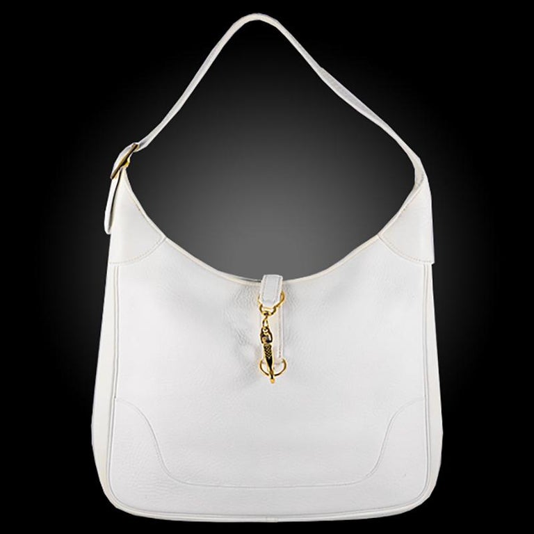 HERMES White Trim Bag For Sale at 1stDibs
