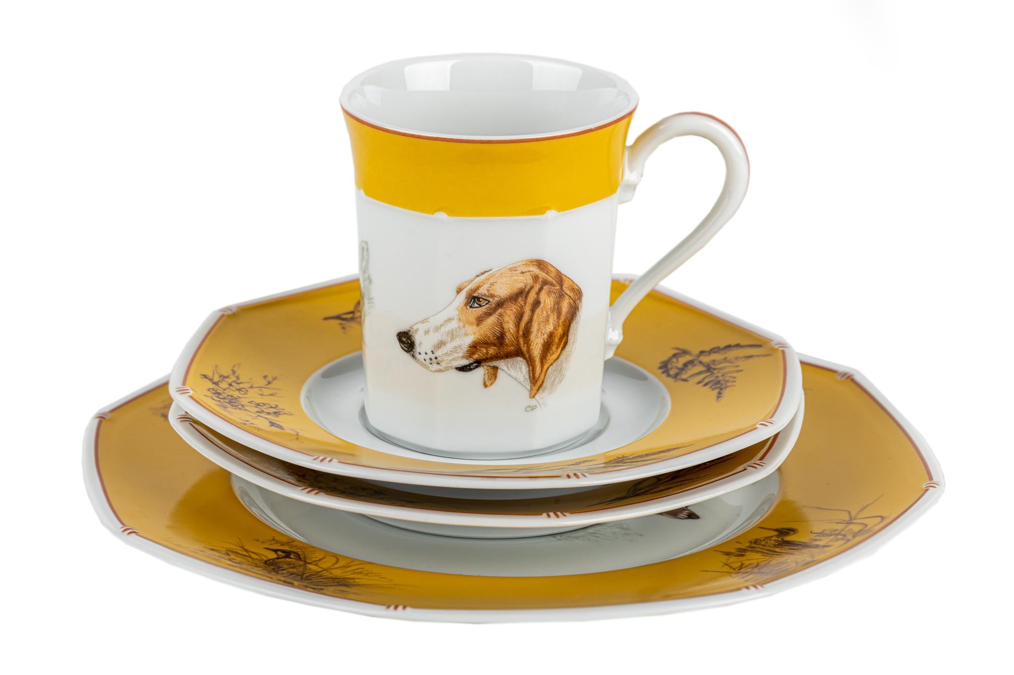 Hermes White & Yellow Tea Set 10