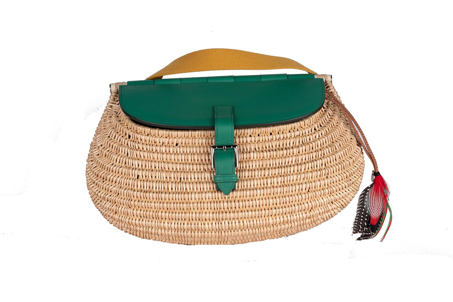 Hermes Wicker Fishing Bag A Hamptons Bag Green Bloomberg Art Secretive Hermes 4