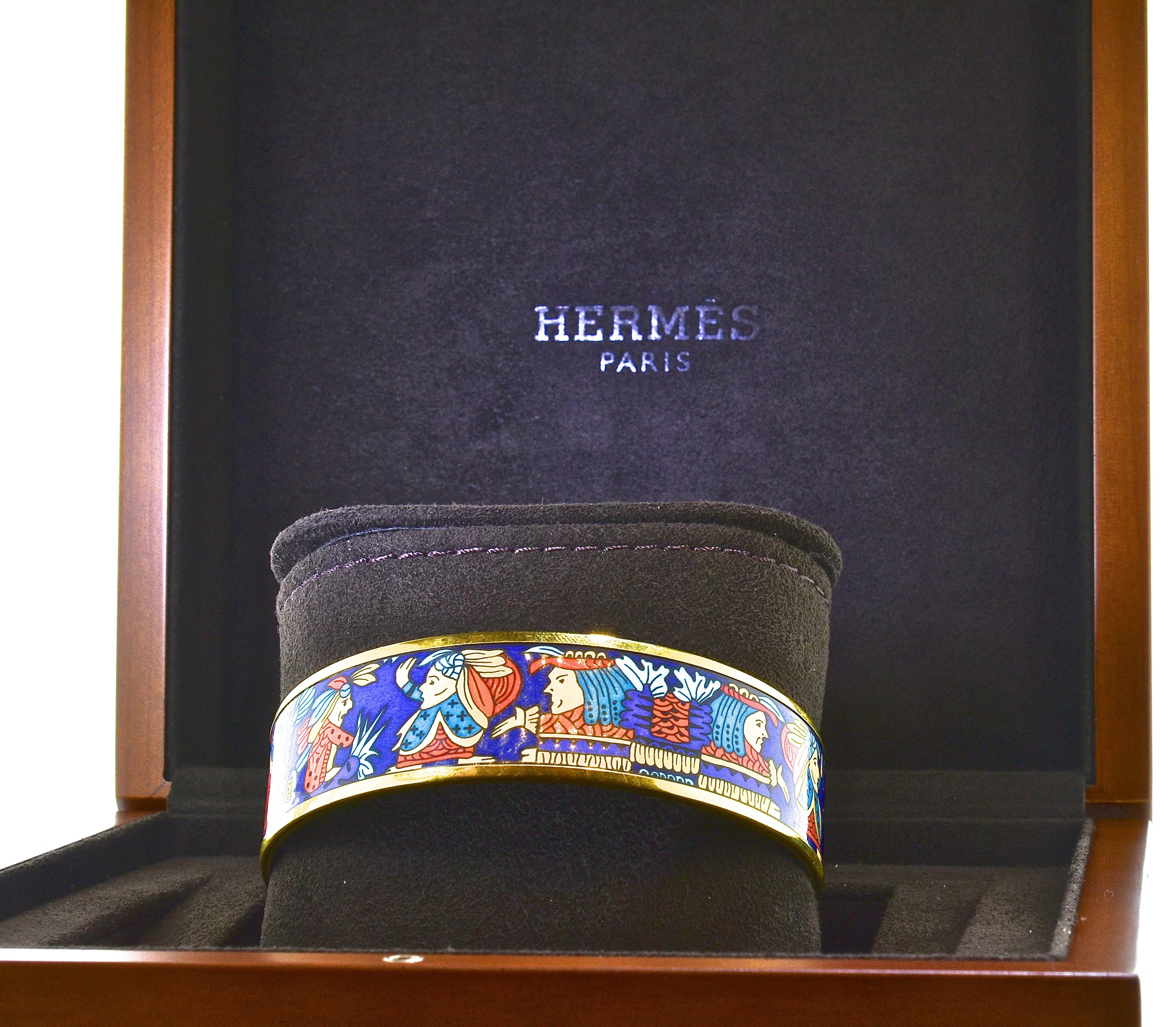 Hermès Wide Enamel Bangle Bracelet 3